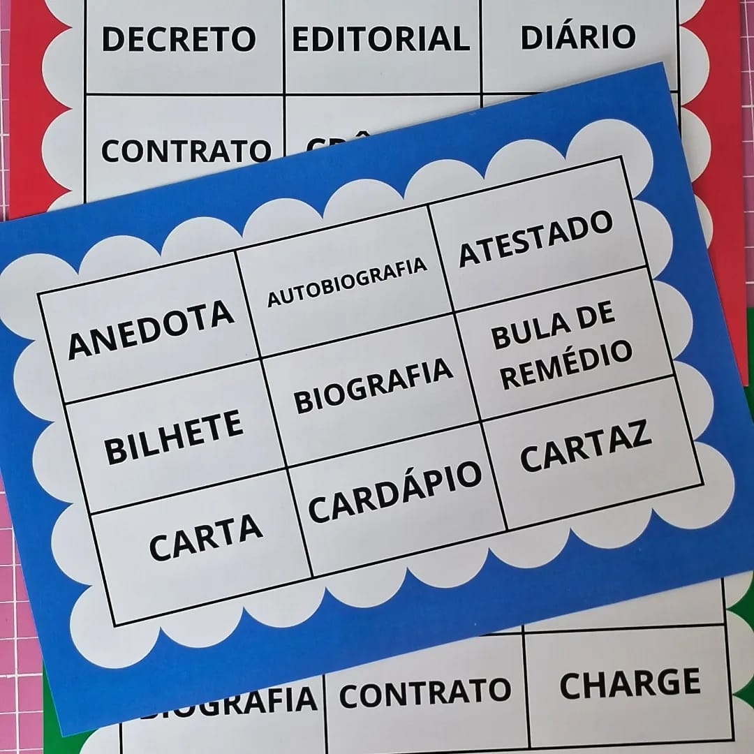 Bingo dos Gêneros textuais 6º ao 9º ano – Alfa Recursoss