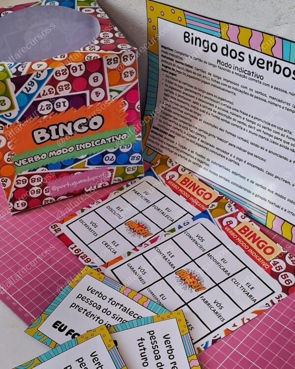 Bingo dos verbos no modo indicativo