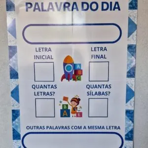 Cartazes palavra e número do dia