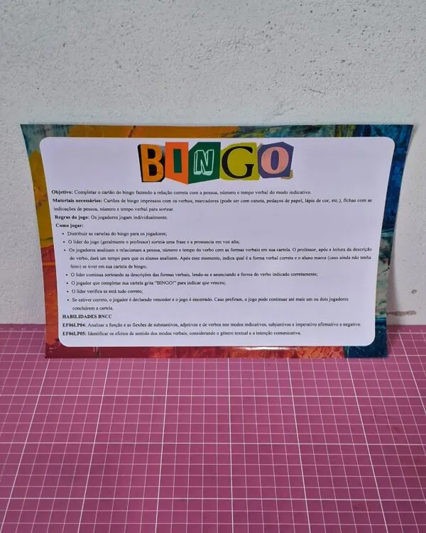 Bingo dos verbos no modo subjuntivo - Imagem 4