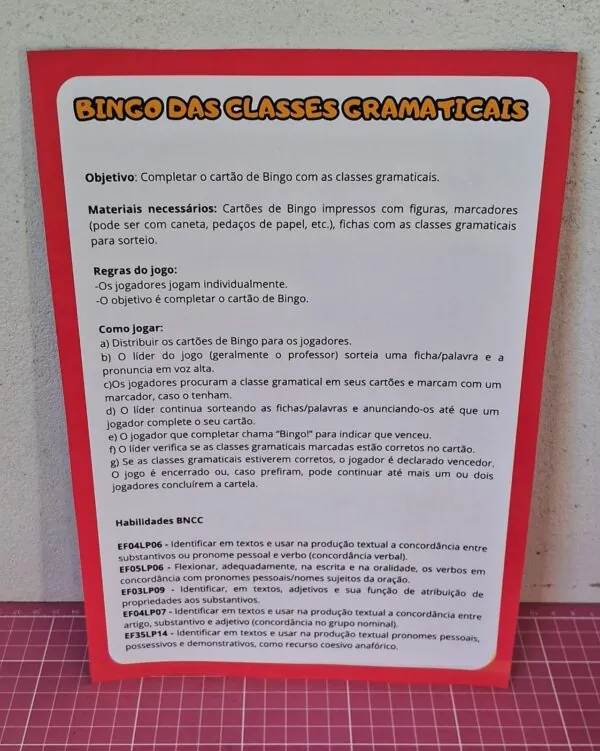 Bingo das classes gramaticais - Imagem 5