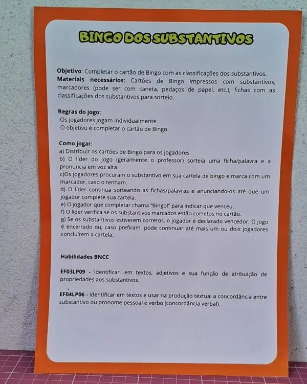 Bingo dos substantivos - Imagem 5