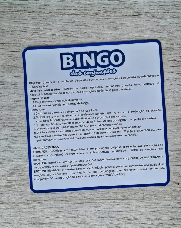 Bingo das conjunções - Imagem 6