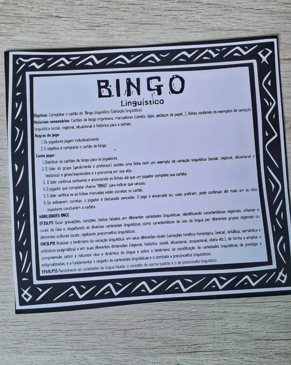Bingo da Variação Linguística - Imagem 6