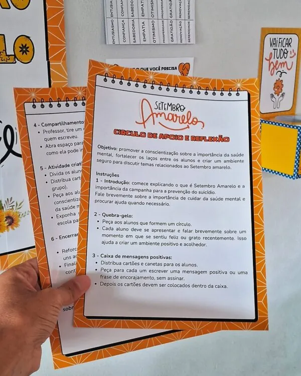 Dinâmica Setembro Amarelo - Círculo de apoio e reflexão