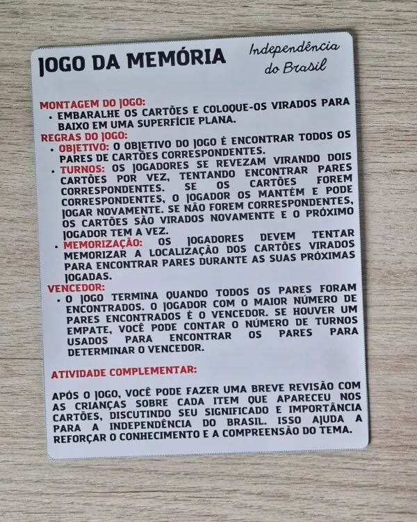 Jogo da memória - Independência do Brasil - Imagem 5