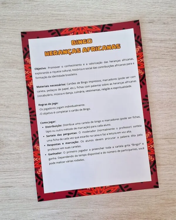 Bingo Heranças africanas - Imagem 5